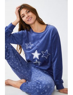 Pijama Sra M/L Tundosado Stars