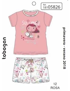 Pijama Infantil Niña M/C Summer