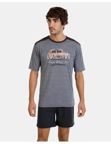 Pijama Cro M/C Corto Gris Auto