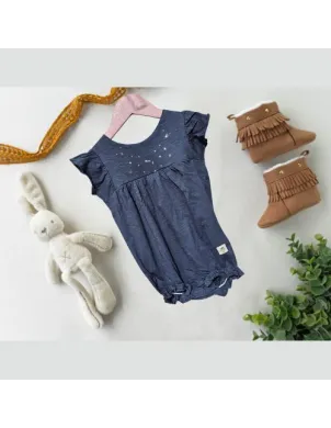 Pelele Corto Estrellas White&Denim Essential