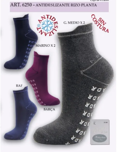 Calcetin Sra Antideslizante Rizo Planta
