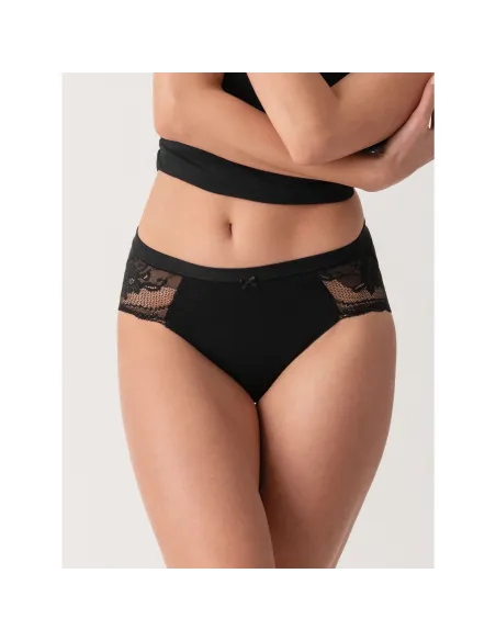 Braguita Midi En Encaje Y Algodón