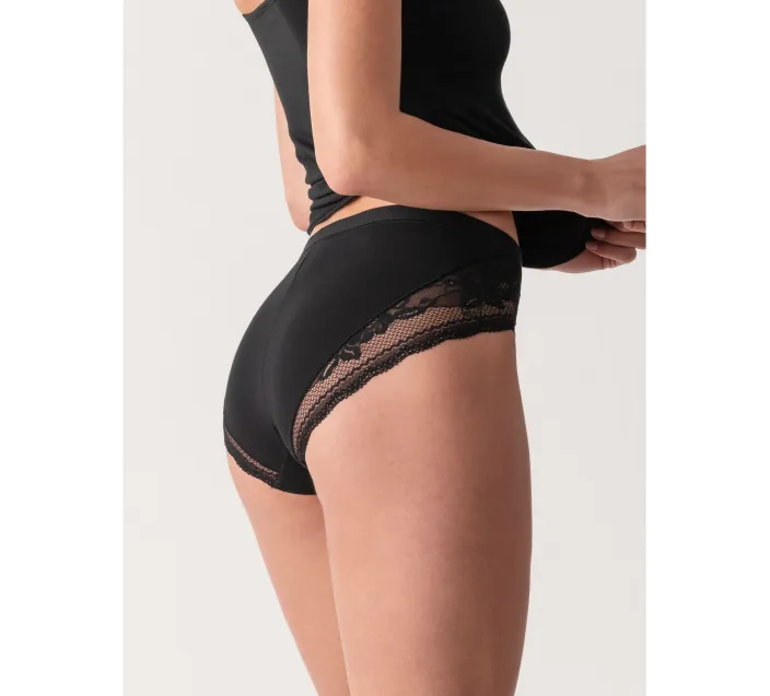 Braguita Midi En Encaje Y Algodón