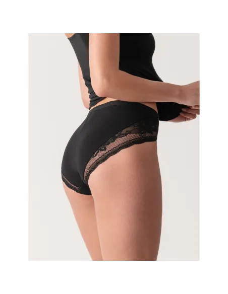 Braguita Midi En Encaje Y Algodón