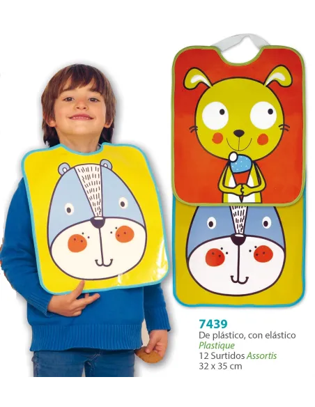 Babero Estampado Guarderia Pvc Bolsillo