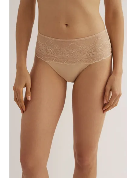 Braga Midi Microfibra Con Encaje