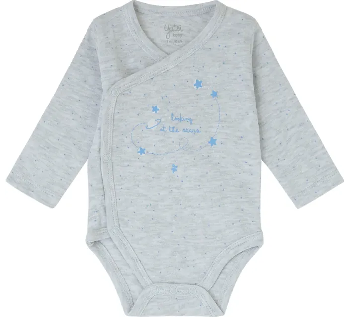 Pack 2 Bodis Bebe Cruzado M/Larga Recien Nacido Star