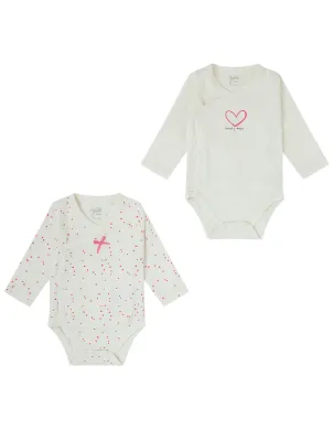 Pack 2 Bodis Bebe Cruzado M/Larga Recien Nacido Cuore 2