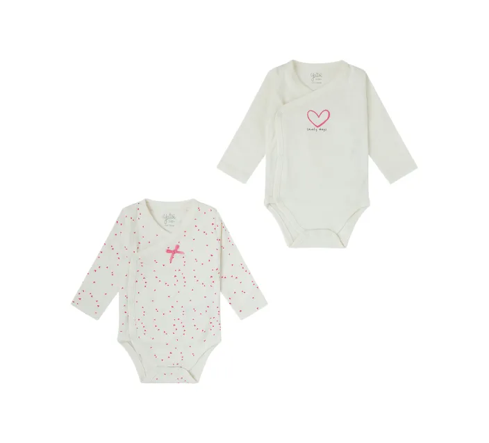 Pack 2 Bodis Bebe Cruzado M/Larga Recien Nacido Cuore