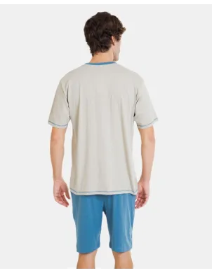 Pijama Cro M/C Pant.Corto Color Piedra 2