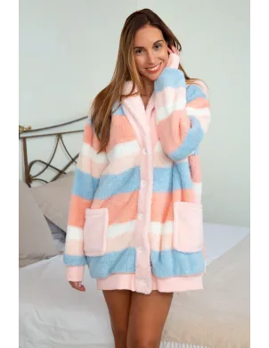 Bata Sra Corta Sherpa Lista Colores