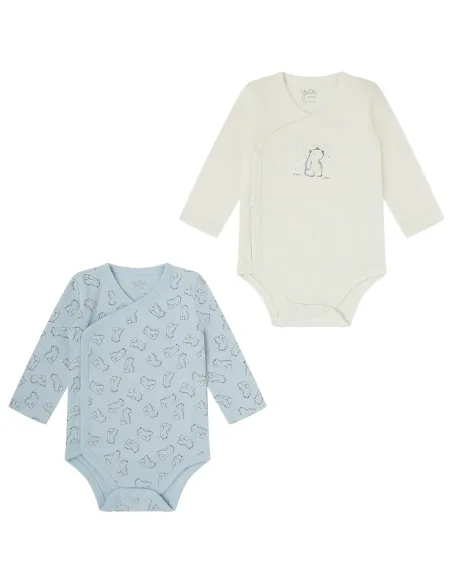 Pack 2 Bodis Bebe Cruzado M/Larga Recien Nacido Polarbear