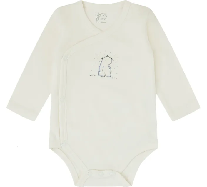 Pack 2 Bodis Bebe Cruzado M/Larga Recien Nacido Polarbear