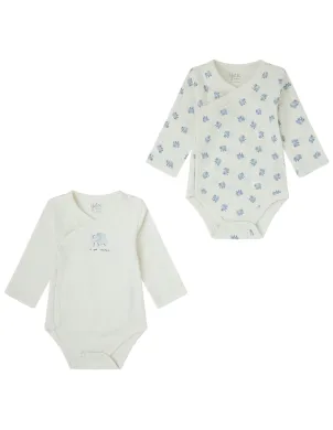 Pack 2 Bodis Bebe Cruzado M/Larga Recien Nacido Elephant 2