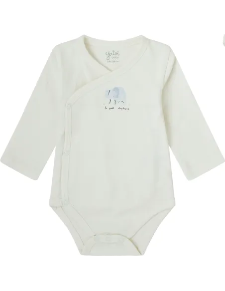 Pack 2 Bodis Bebe Cruzado M/Larga Recien Nacido Elephant