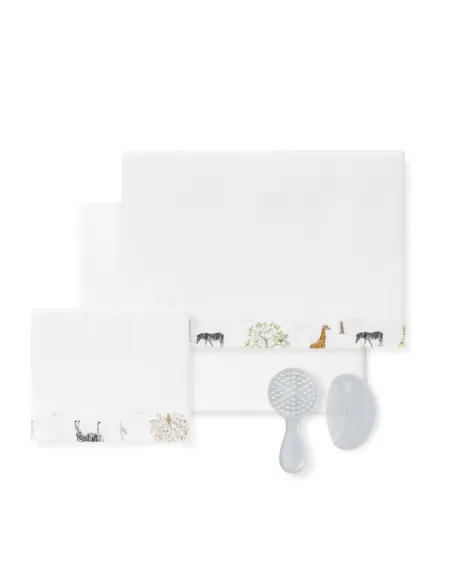 Triptico Cuna 120x60 100%Cot Serengueti+Kit Peine