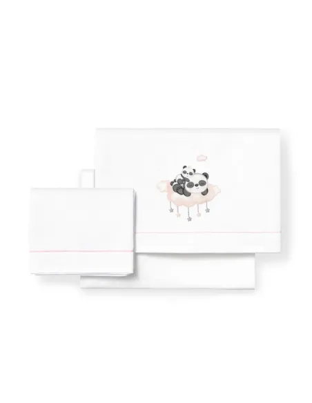 Triptico Minicuna 100%Cotton Panda Nube
