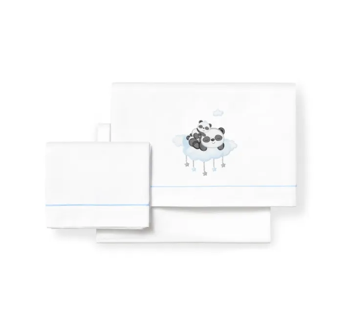 Triptico Minicuna 100%Cotton Panda Nube
