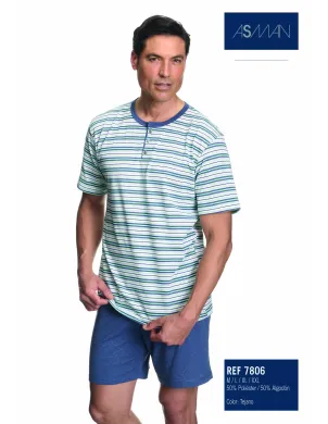 Pijama Cro M/Corta Tapeta Rayas