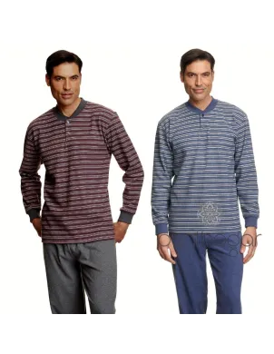 Pijama Cro M/L Tapeta Listas Y Puños