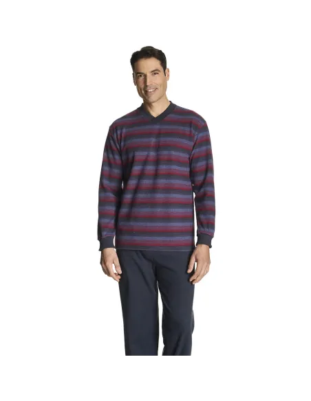 Pijama Cro M/Larga Pico Rayas