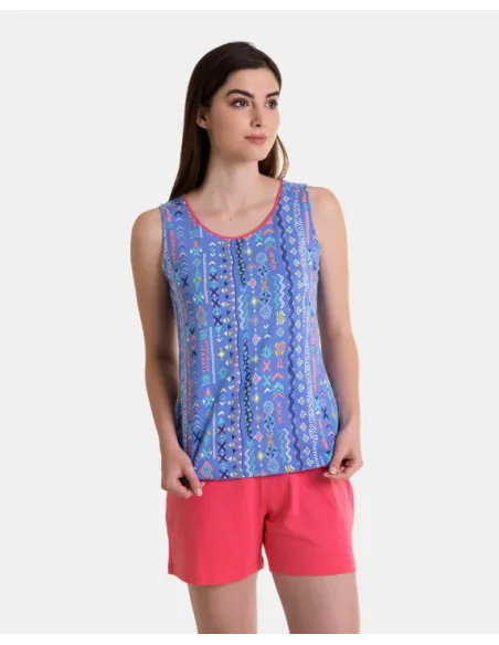 Pijama Sra Tirantes/Corto Est.Azteca