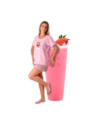 Pijama Sra Manga Corta Verano Fresa