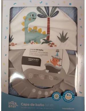 Capa De Baño 1x1 Dinosaurio Palmera + Gorro