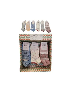Calcetin Invisible Alg -Lycra Mujer Fant. Surtido 12 Unid.