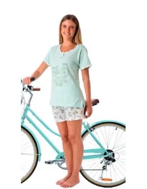Pijama Sra Manga Corta Verano Bicicleta