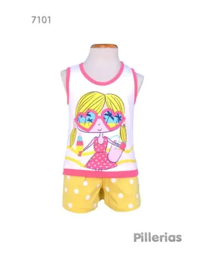 Pijama Infantil S/Mangas Niña