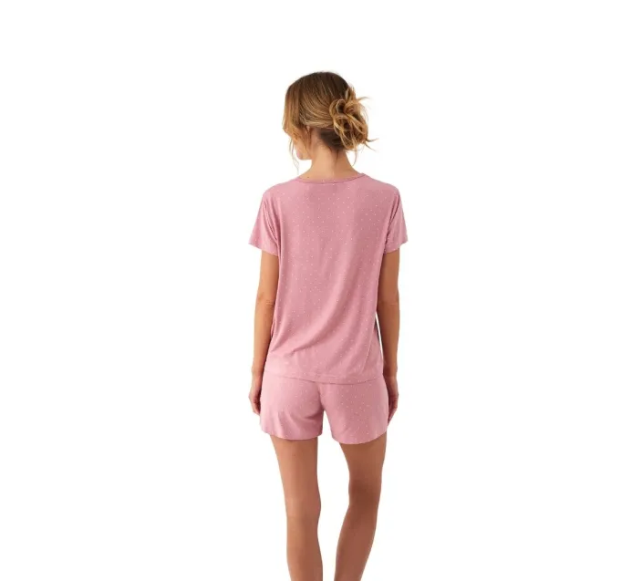 Pijama Sra M/Corta Viscosa Puntos