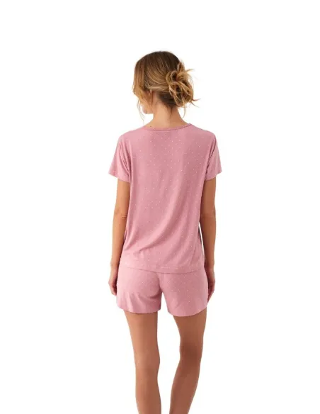 Pijama Sra M/Corta Viscosa Puntos