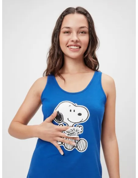 Pijama Sra Tirantes Rayas Snoopy