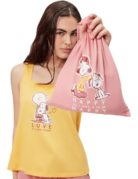 Pijama Sra Tirantes Snoopy + Bolsa