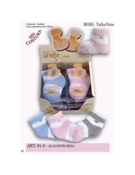 Calcetin Recien Nacido Algodon Rizo
