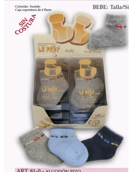 Calcetin Recien Nacido Algodon Rizo