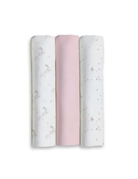 Pack 3 Gasas Fantasia Conejitos 80x80