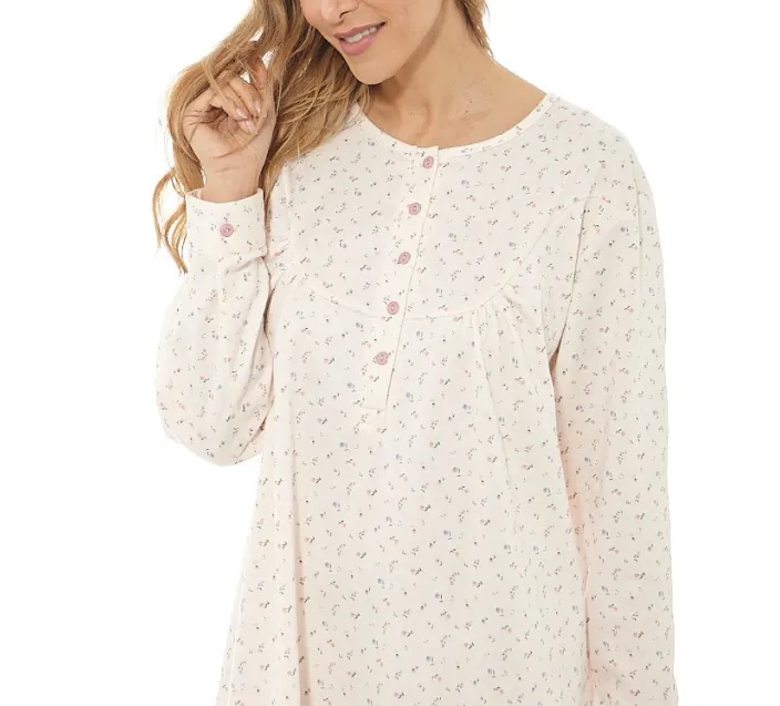 Camison Sra M/Larga Florecillas Perchado