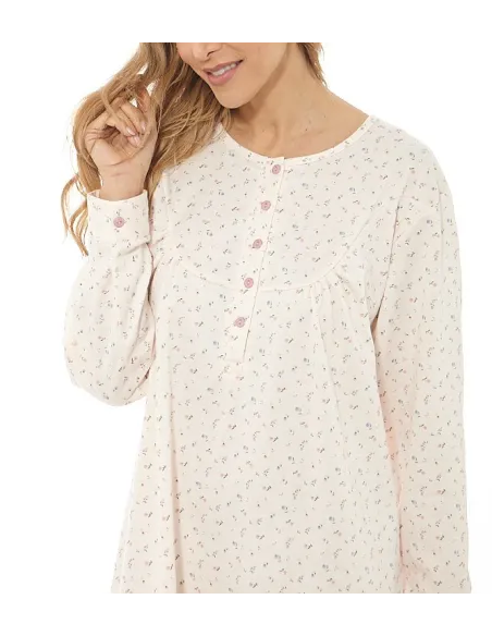 Camison Sra M/Larga Florecillas Perchado