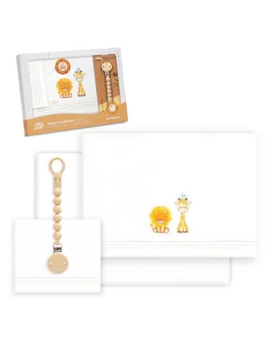 Triptico Cuna 100% Leon Jirafa Pajarito + Broche