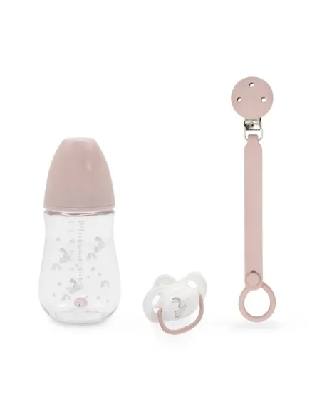 Set 3 Piezas: Biberon, Chupete+Chupetero