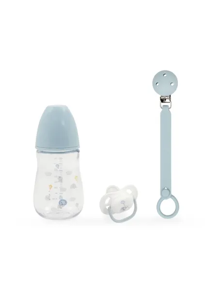 Set 3 Piezas: Biberon, Chupete+Chupetero