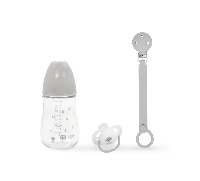 Set 3 Piezas: Biberon, Chupete+Chupetero