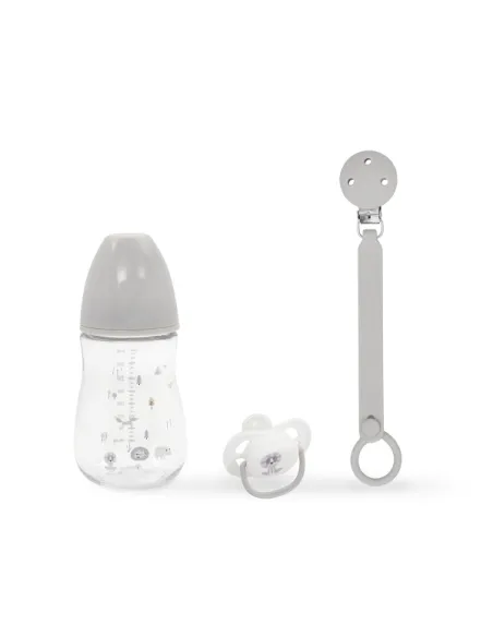 Set 3 Piezas: Biberon, Chupete+Chupetero