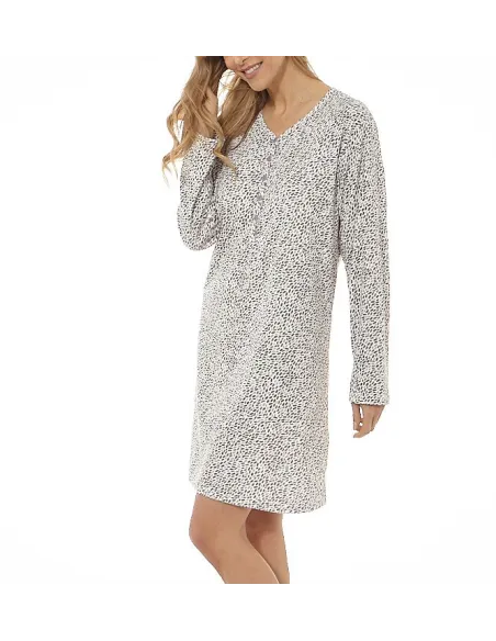 Camison Sra M/Larga Estampado Motas