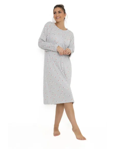 Camison Sra M/Larga Algodon Margaritas