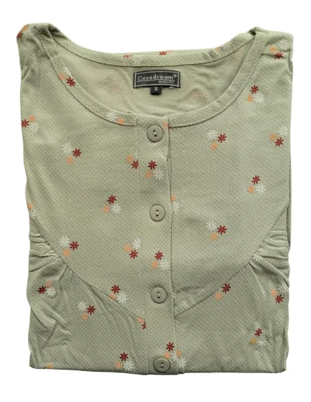 Camison Sra M/Larga Algodon Margaritas