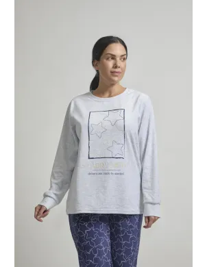 Pijama Sra M/Larga Tundosado Starryng