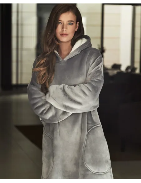 Bata Manta Capucha Chaqueta Sra